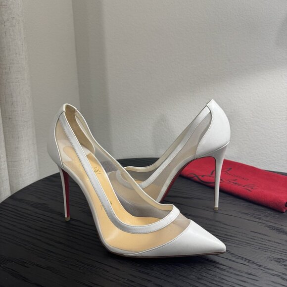 Christian Louboutin Shoes - Christian Louboutin Galativi 100 Mesh Leather White 39.5